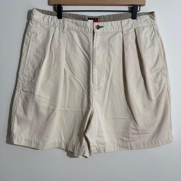 Tommy Hilfiger Other - Tommy Hilfiger Khaki‎ Pleated Cotton Shorts Size 38